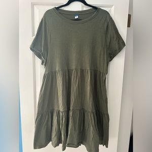 Dark Green XL Old Navy Tiered Swing Dress